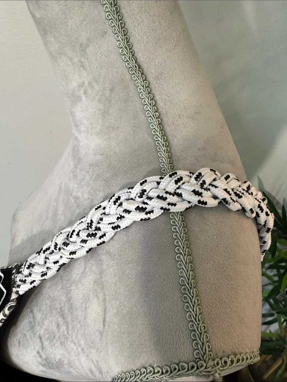 Slope Black & White Damask large Crossbody Sling Bag